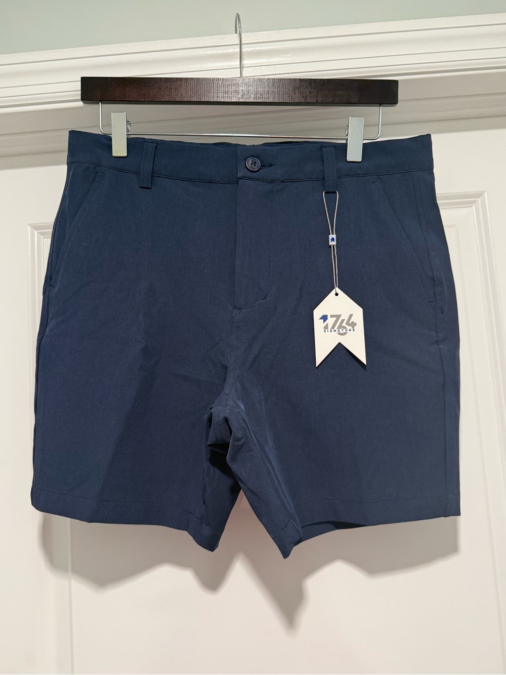 Navy Flat-Front Men's Shorts